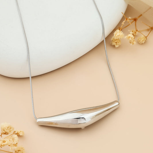 Silver plated western minimal locket neck chain