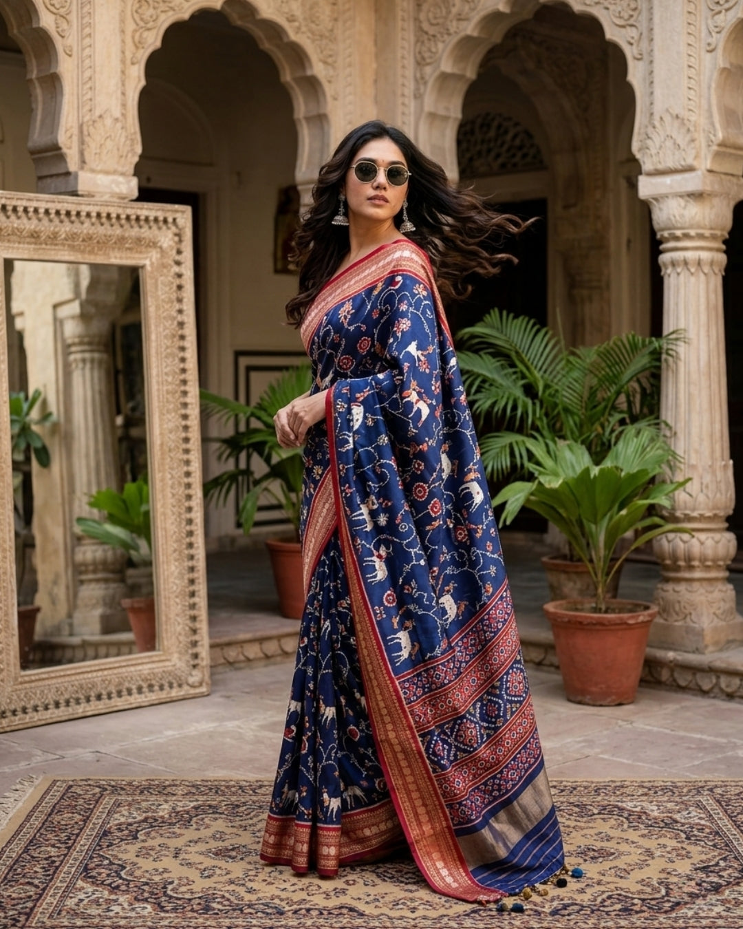 Satin Gorgette Shikargarh Patola Digital print saree