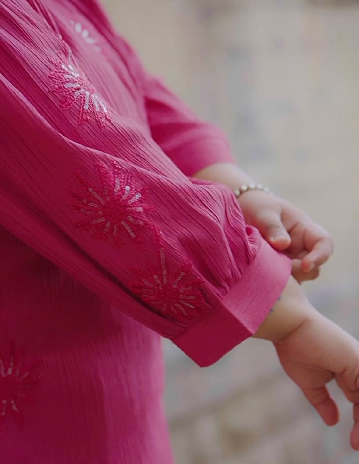 Plus Crinkle Rayon embroidred Coordset