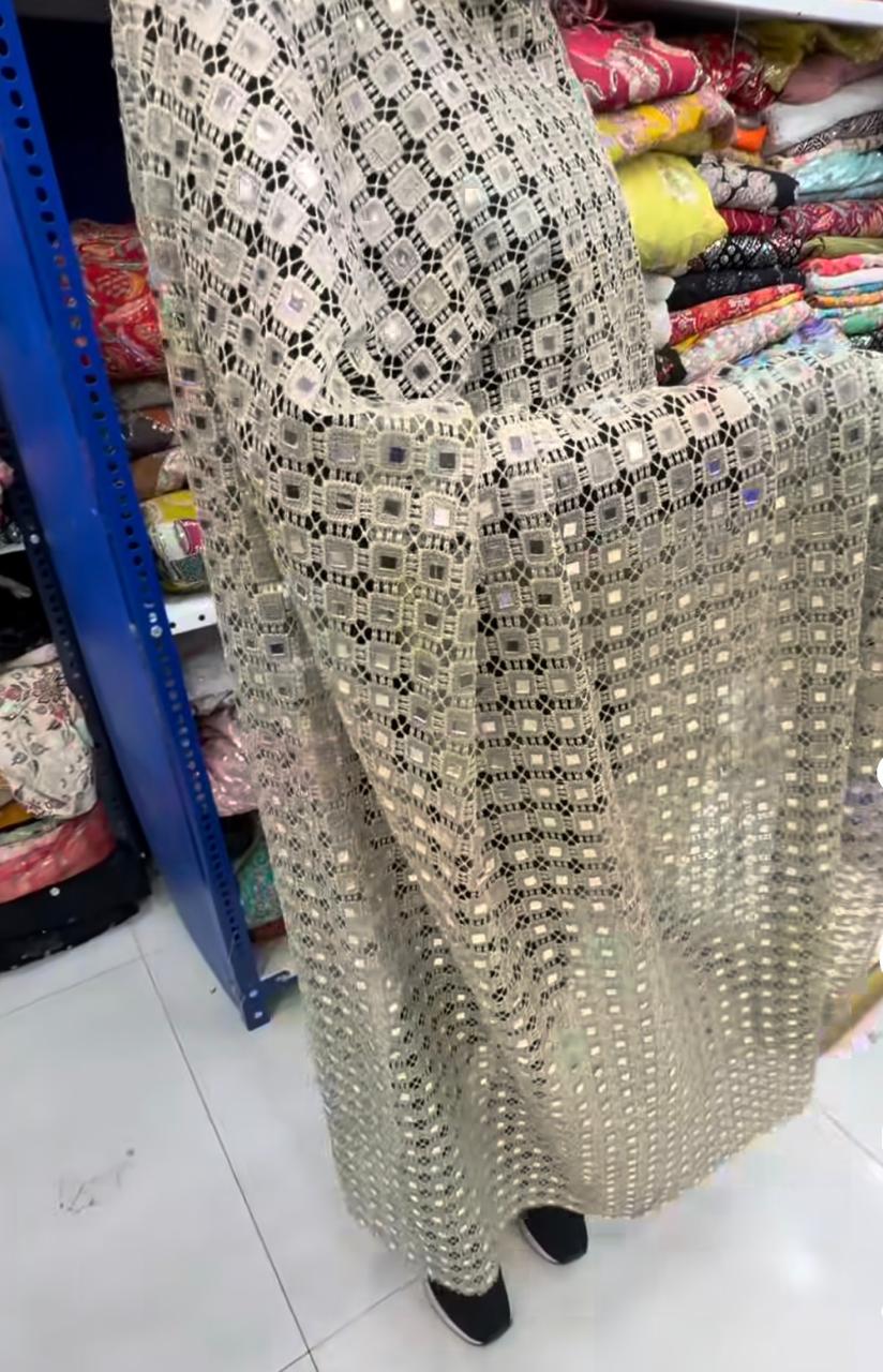 Real Mirror Sheesh crochet Dupatta