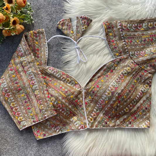 Heavy thread zari sequins designer blouse