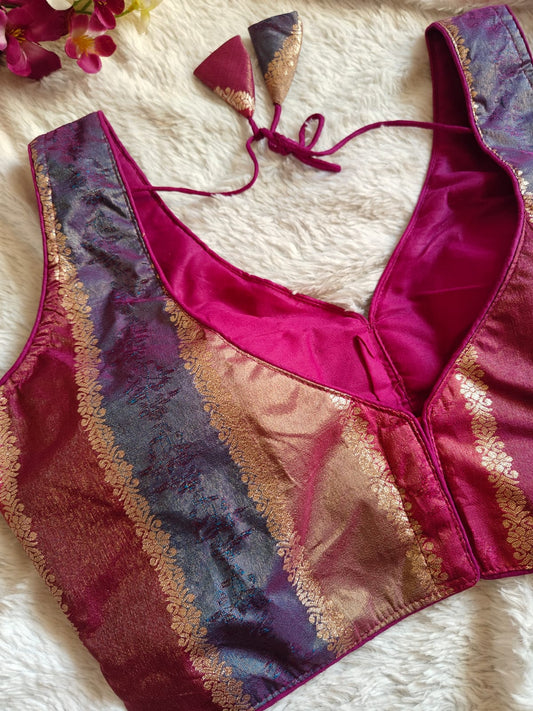 Designer Multicolor Brocade Blouse