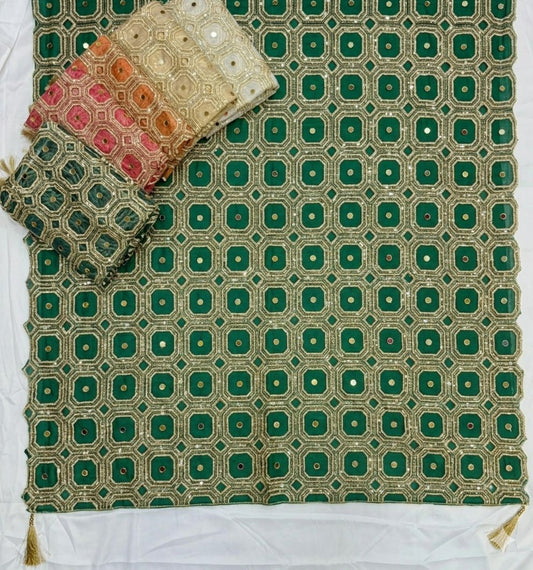 Real mirror sequins sheesh dupatta with tassels