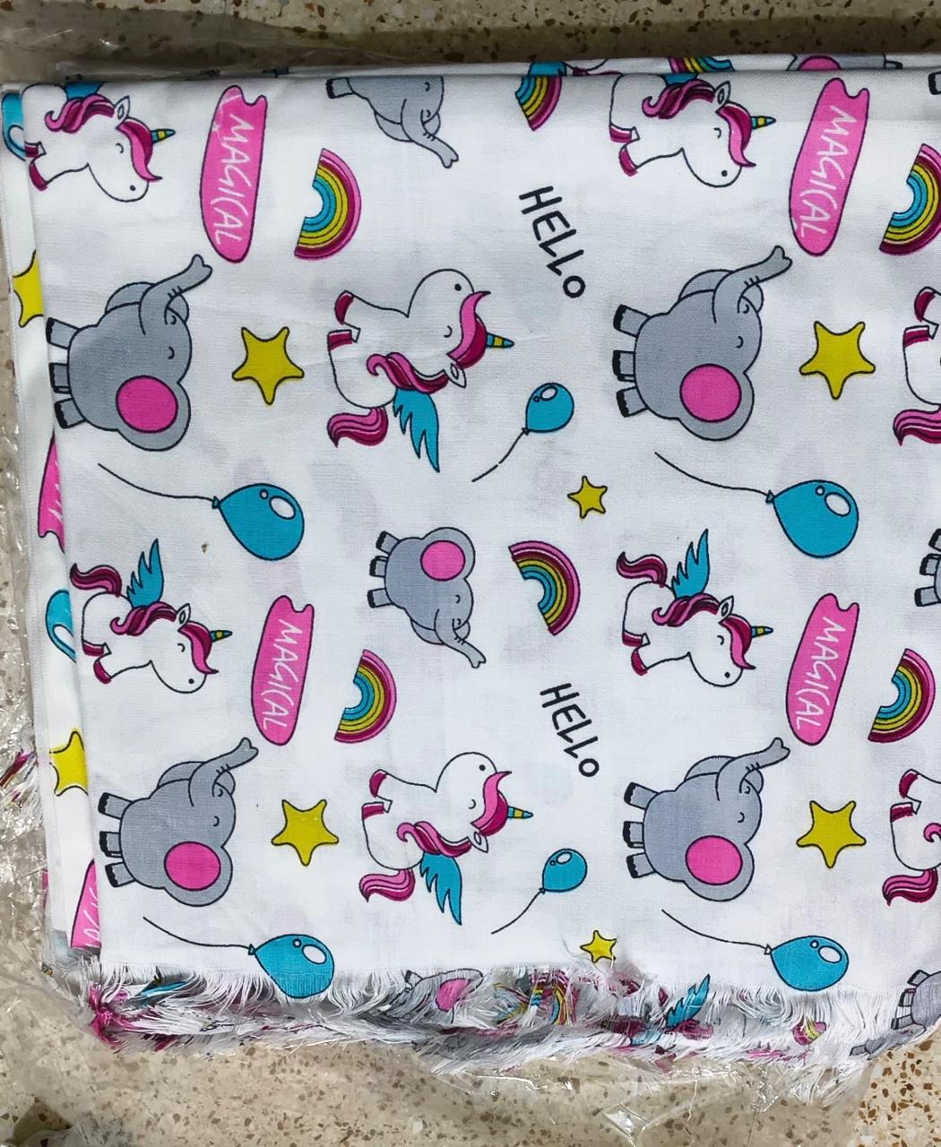 Unicorn rainbow theme kids shawl/blanket/topsheet
