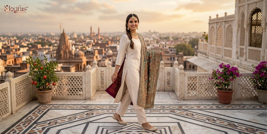 How to Pair Mirror Dupatta with Simple Outfits