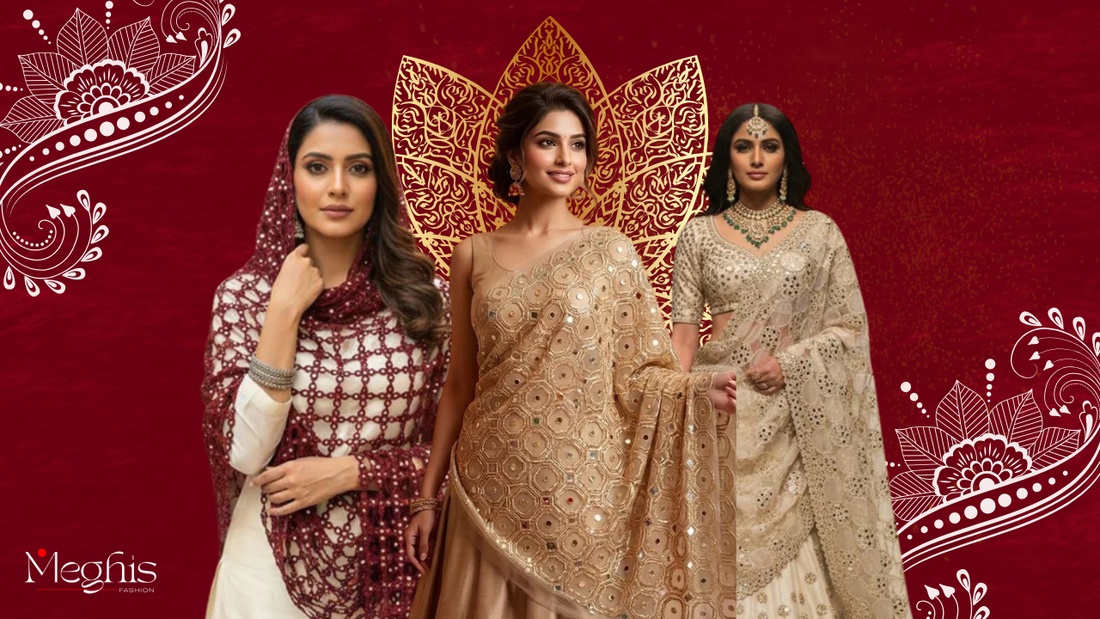 Best Mirror Dupatta Designs for Festive Wear | Trendy Dupatta Styles for Women