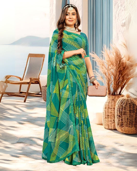 Mornii Sky Green Saree
