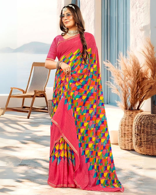 Mornii Pink Saree