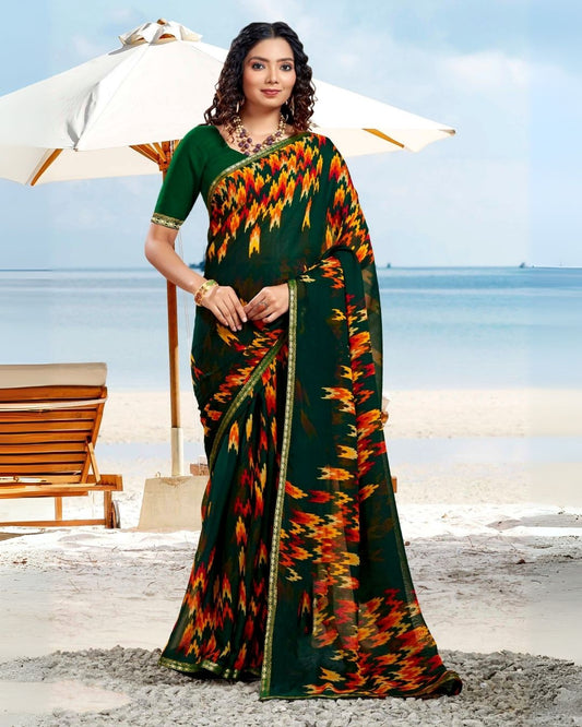 Rangeeli Deep Green Saree