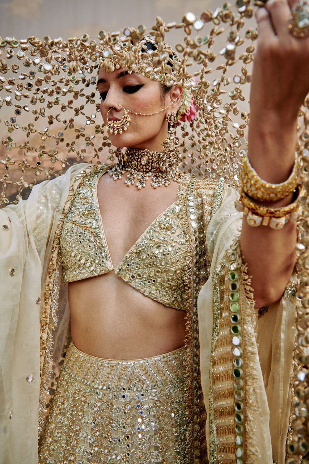 Trending sheesh mirror dupatta