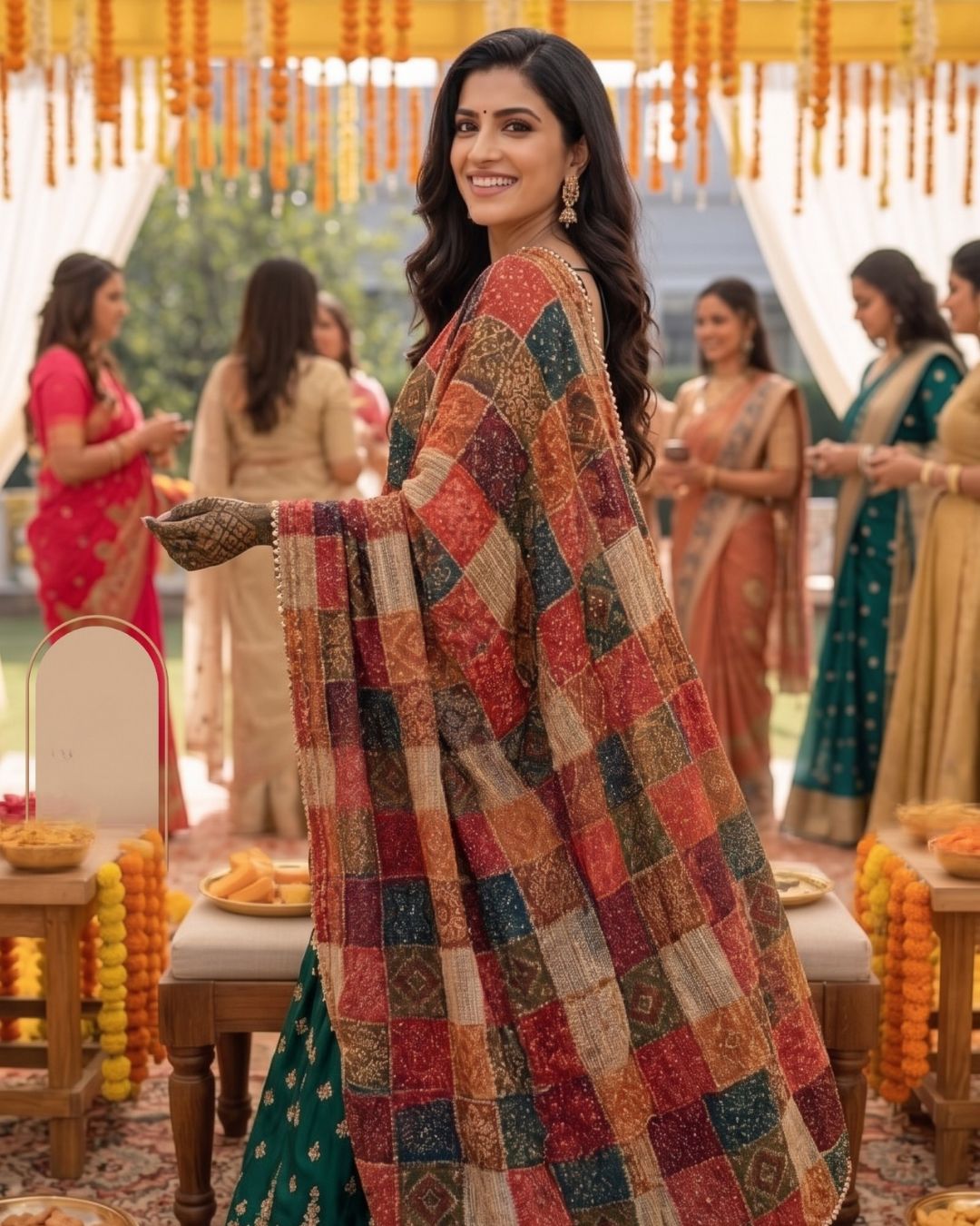Bandhni Patola Style Kota Doria Dupatta