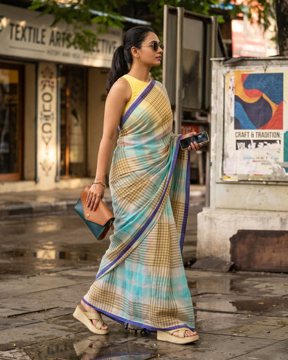 Cotton Linen Handloom look digital print saree