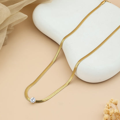 Flexi neck chain Diamond like glow stone