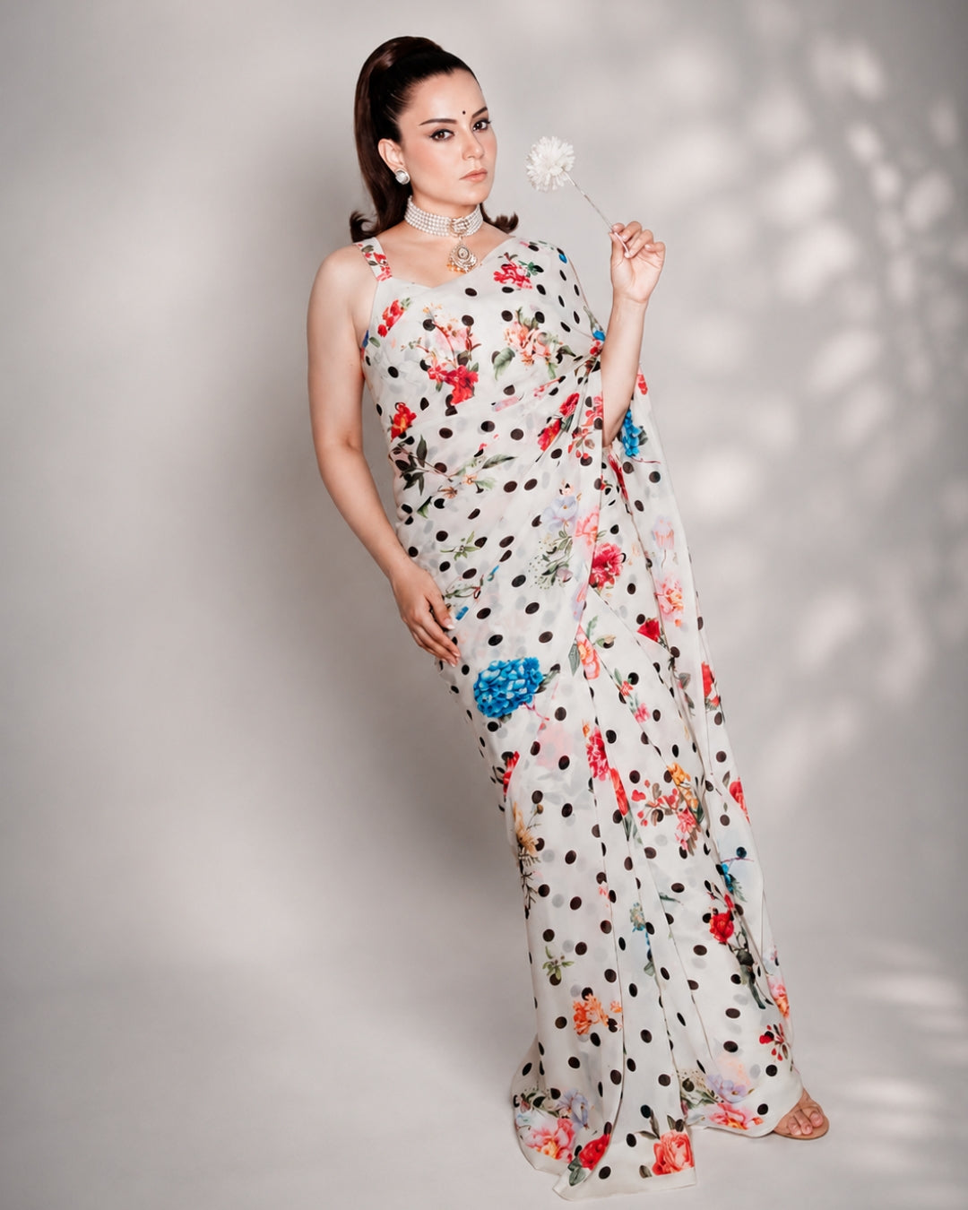 Kangana’s Polka Bloom Weigthless gorgette Saree