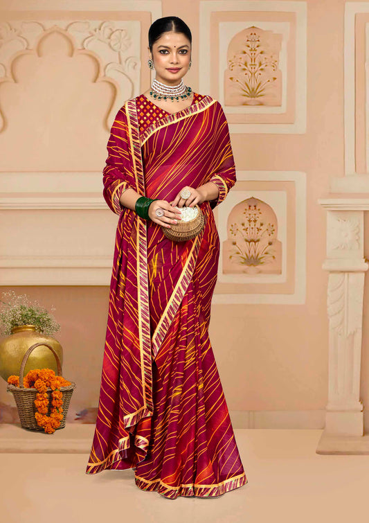 Fuljhadi Maroon sparkling saree
