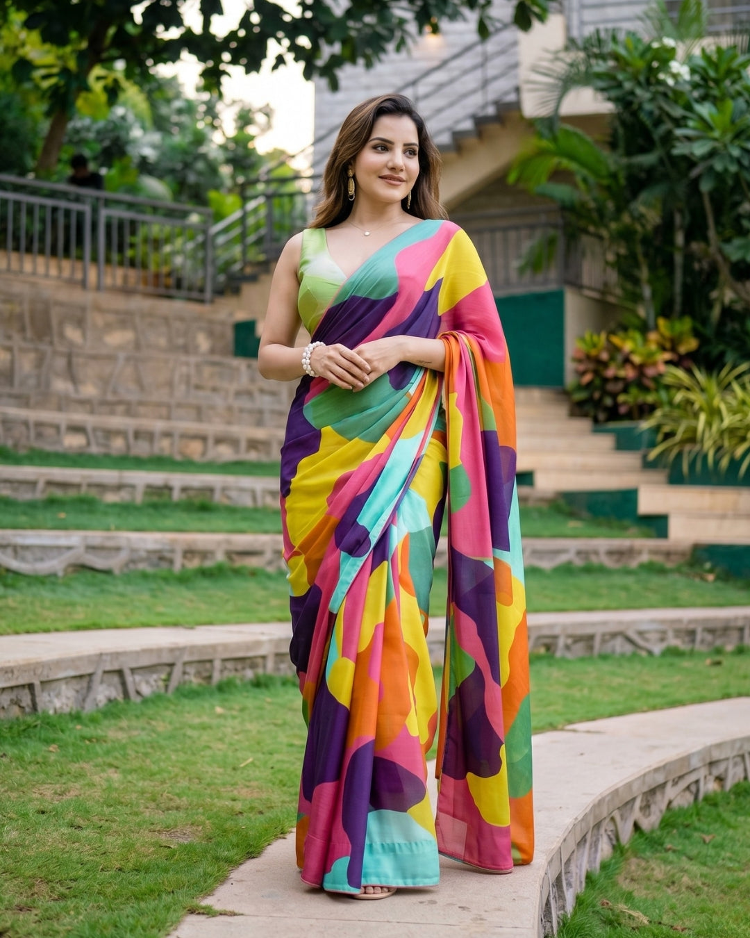 Rang De Premium Chinon Silk Saree