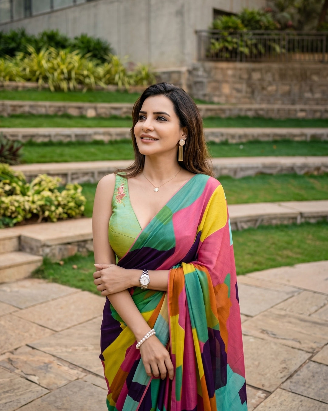 Rang De Premium Chinon Silk Saree