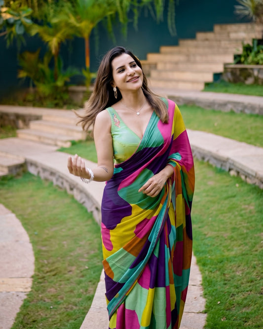 Rang De Premium Chinon Silk Saree