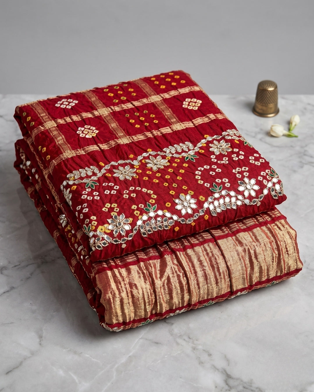 Pure Gaji Silk gota patti handwork dupatta