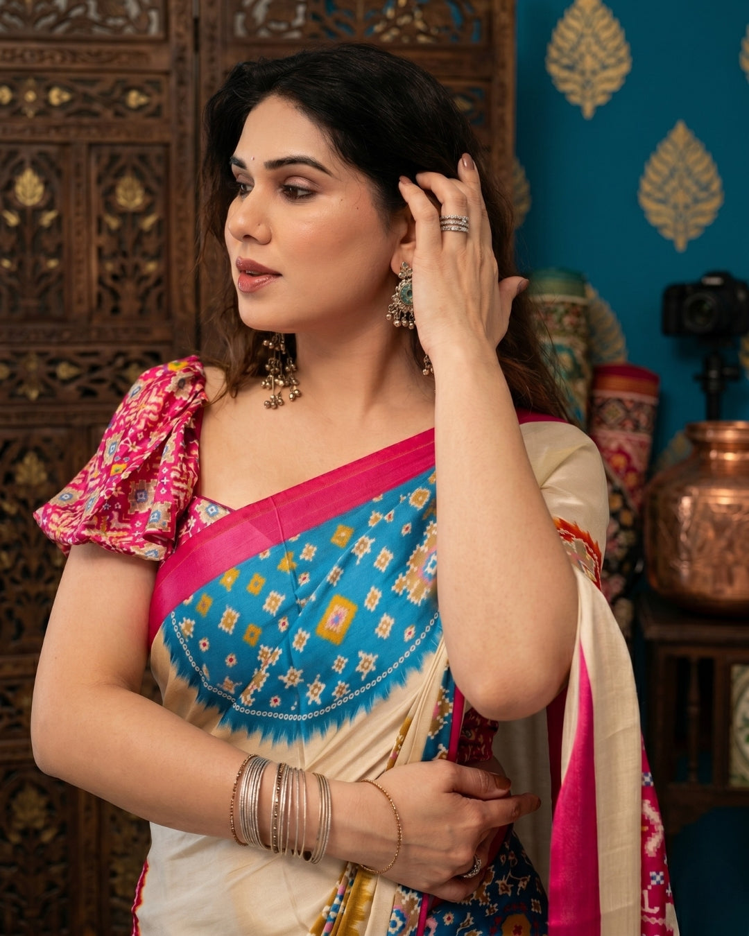 Satin Gorgette Patola Saree