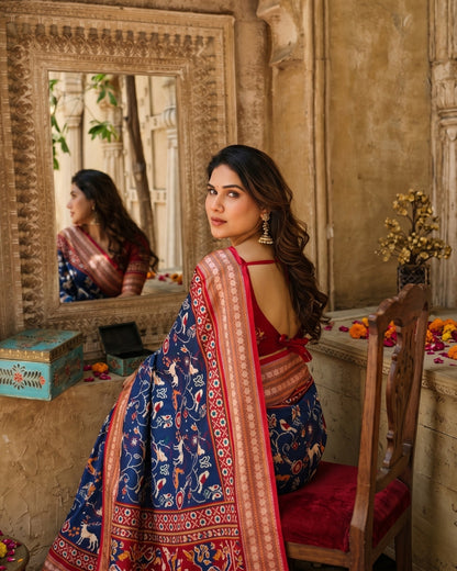Satin Gorgette Shikargarh Patola Digital print saree