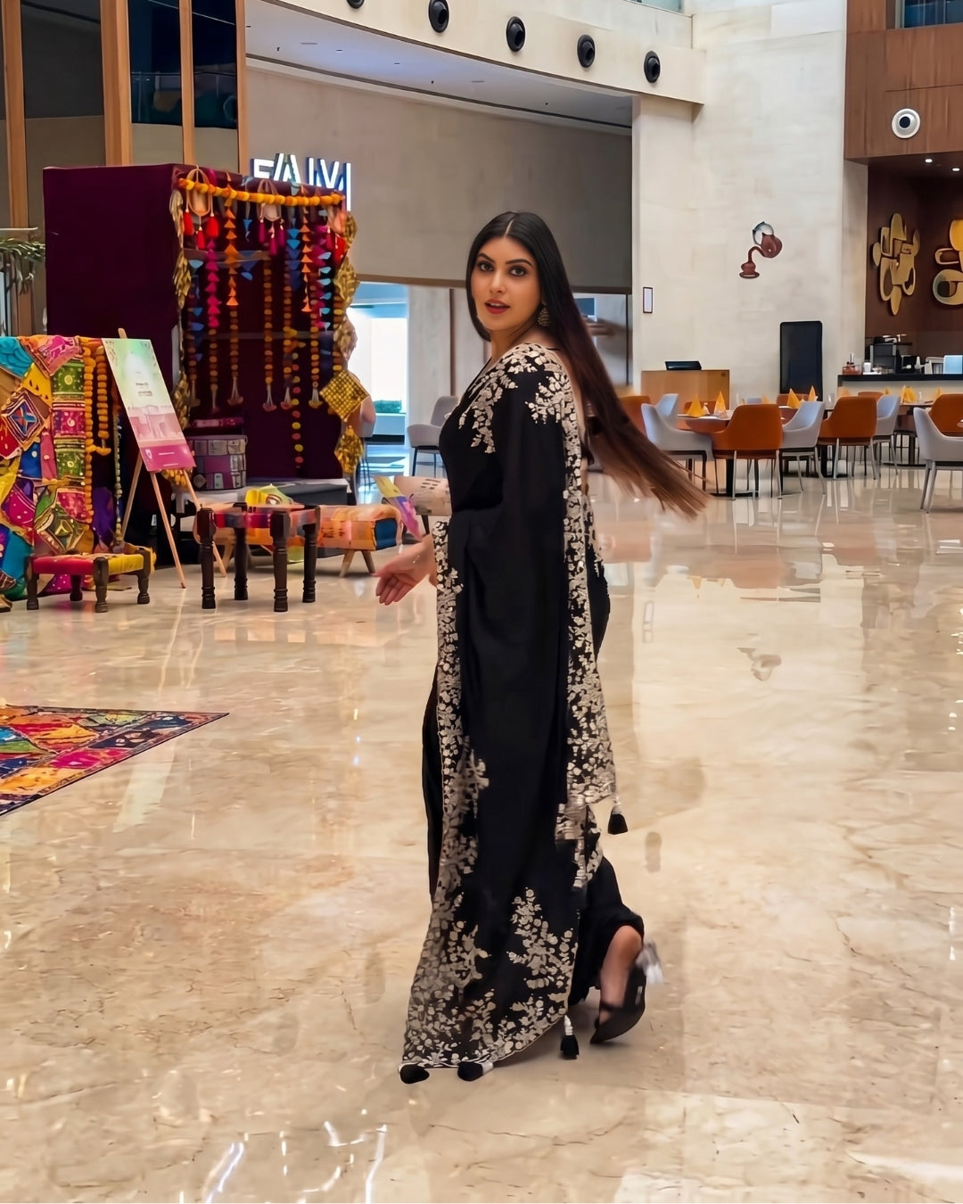 Satin Silk Premium black Printed saree
