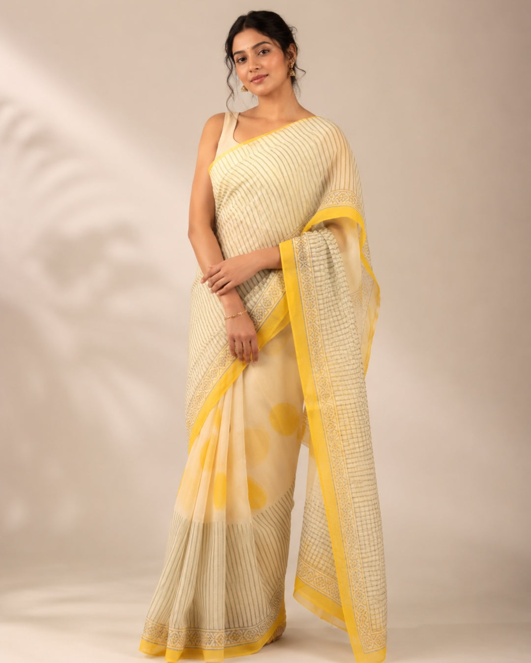 Sunshine Symphony Cotton Linen Saree
