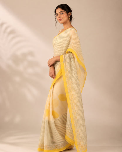 Sunshine Symphony Cotton Linen Saree