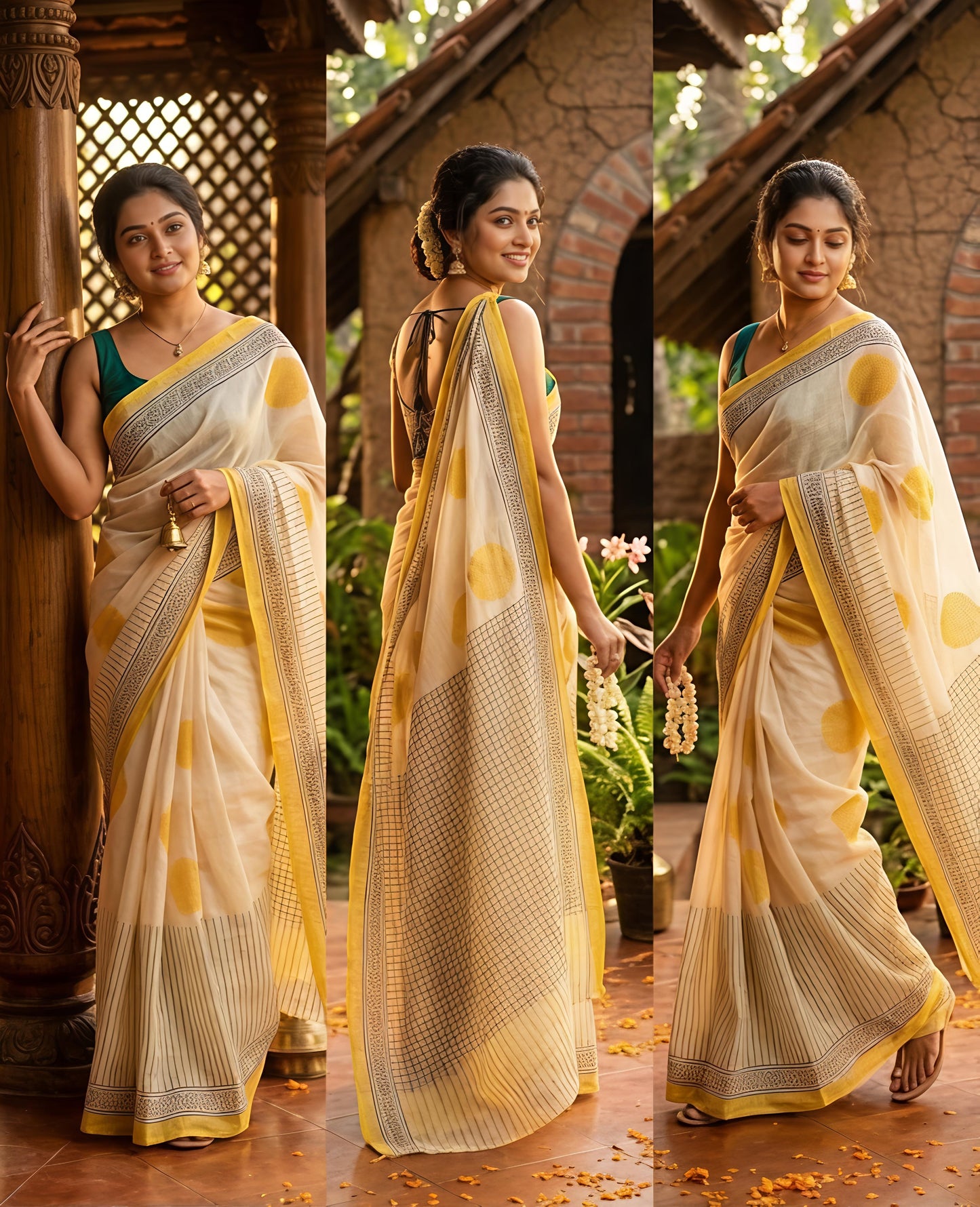 Sunshine Symphony Cotton Linen Saree