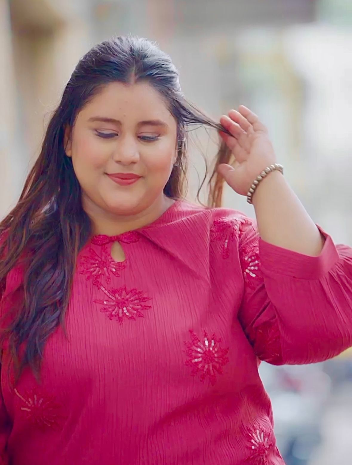 Plus Crinkle Rayon embroidred Coordset