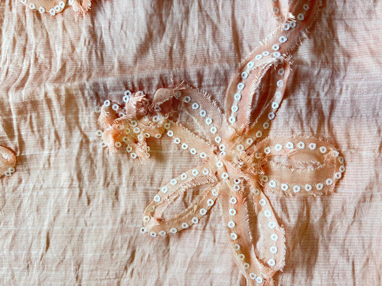 Plus Silk embroidered Top