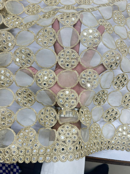 Trending sheesh mirror dupatta with circle cutwork