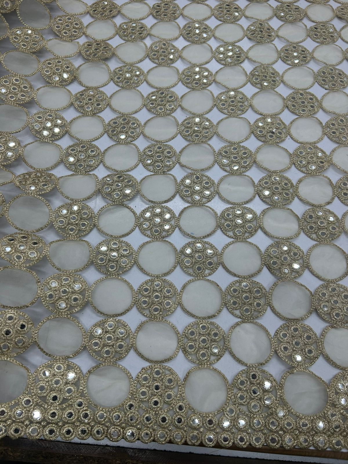 Trending sheesh mirror dupatta with circle cutwork