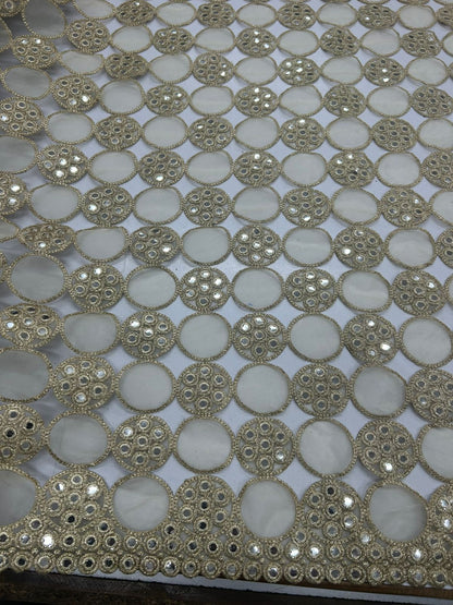 Trending sheesh mirror dupatta with circle cutwork