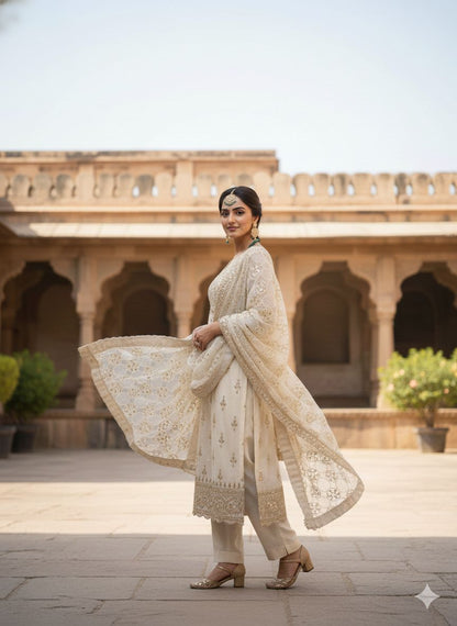 Trending sheesh mirror dupatta with circle cutwork