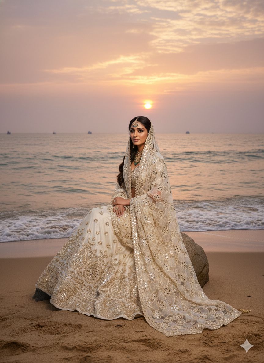 Trending sheesh mirror dupatta with circle cutwork