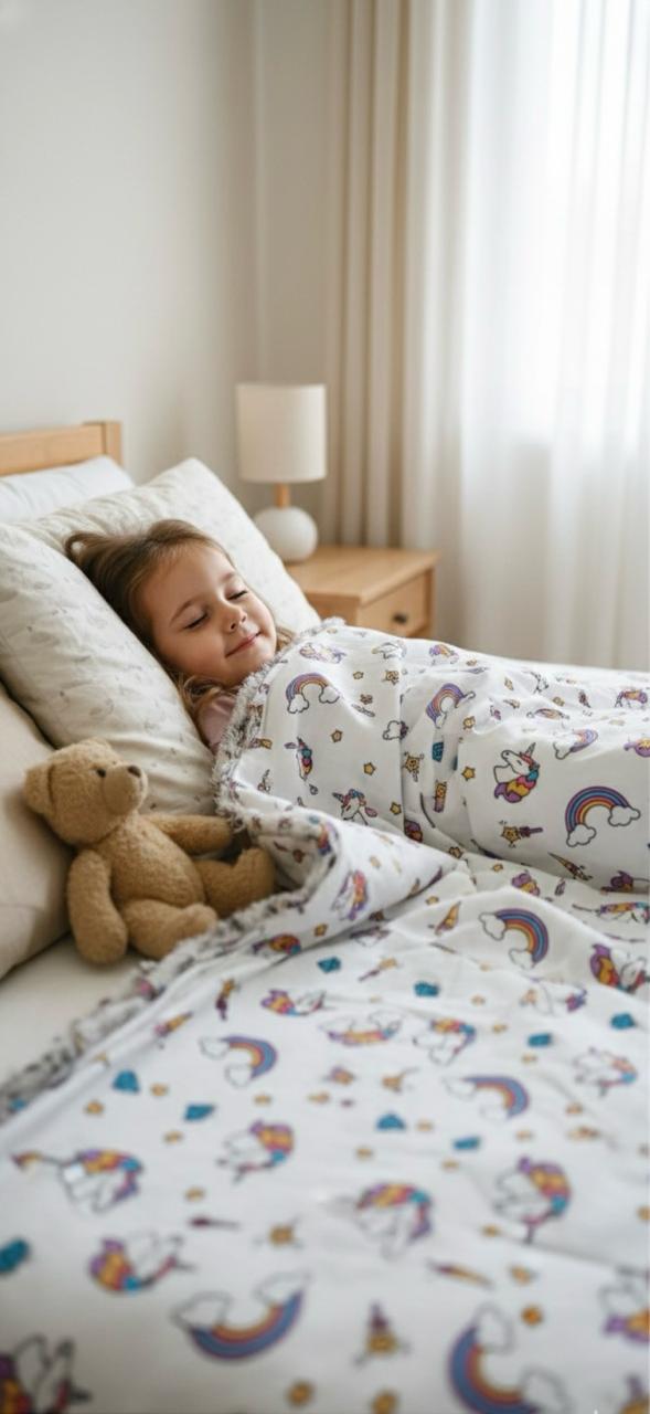 Unicorn theme kids shawl/blanket