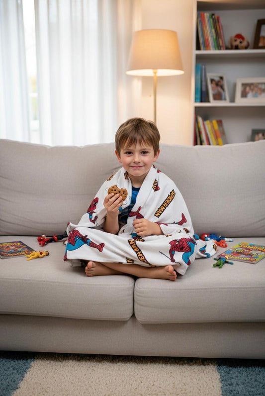 Spiderman marvel them kids shawl/blanket