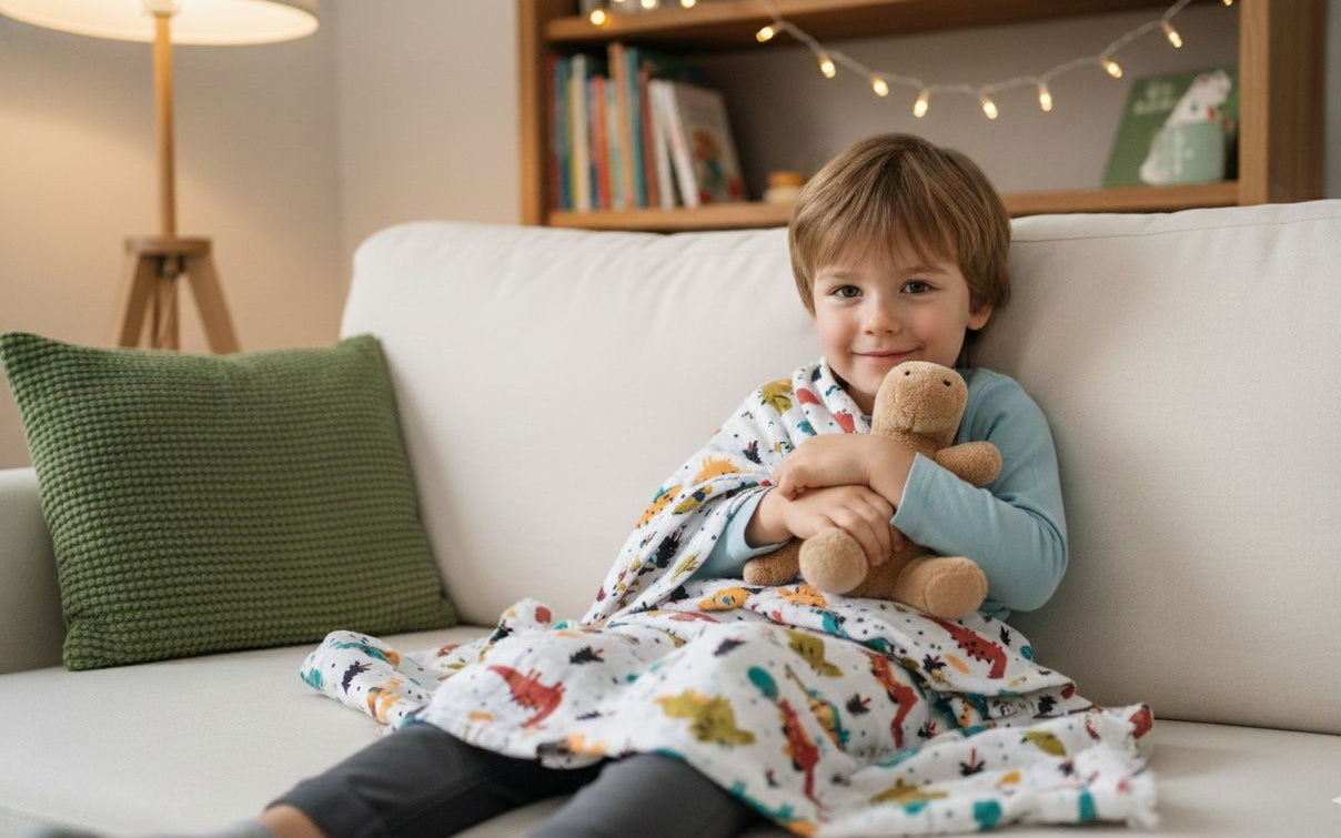 Dinosaur theme kids shawl/blanket