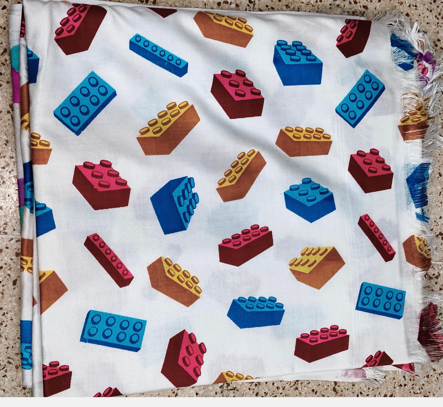 Lego theme kids shawl/blanket