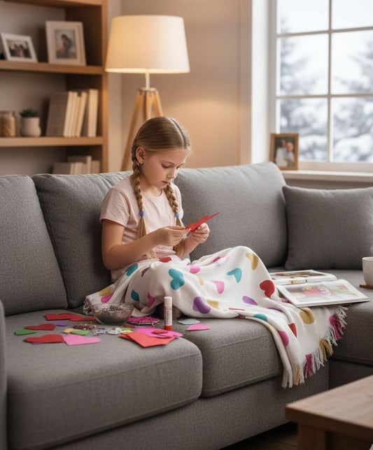 Heart theme kids shawl/blanket/topsheet