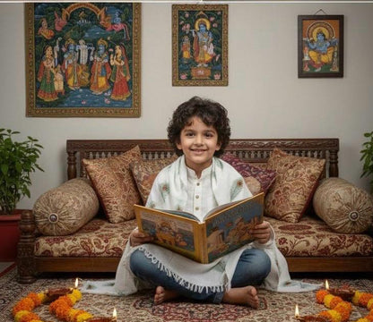 krishna morpankh theme kids shawl/blanket/topsheet