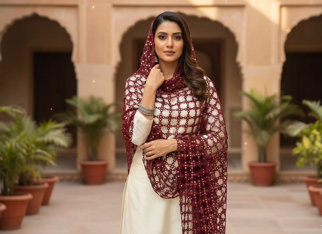 Trending Sheesh Mirror Dupatta