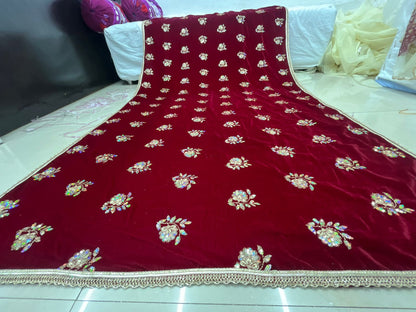 Velvet Zari Embroidered Dupatta