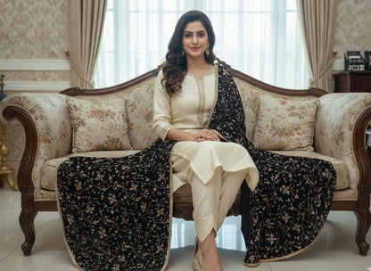 Velvet Embroidered Dupatta