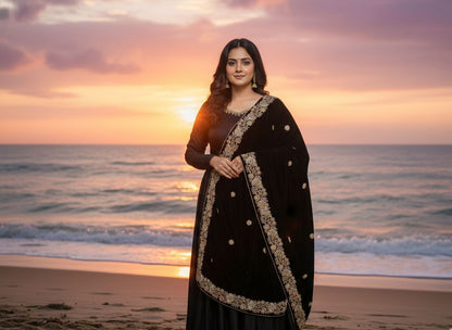 Velvet Heavy Embroidered Dupatta