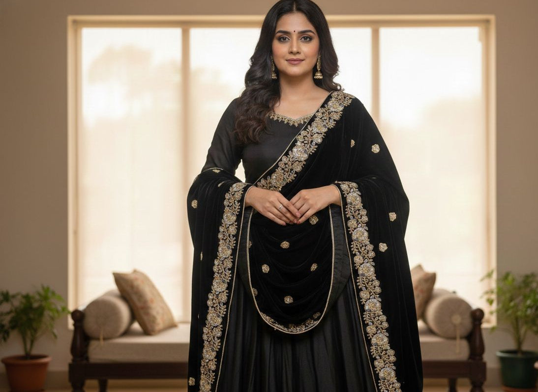 Velvet Heavy Embroidered Dupatta