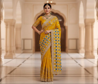 Trending mirror circle cutwork dupatta