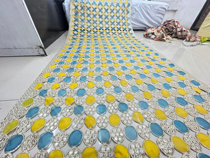 Trending mirror circle cutwork dupatta