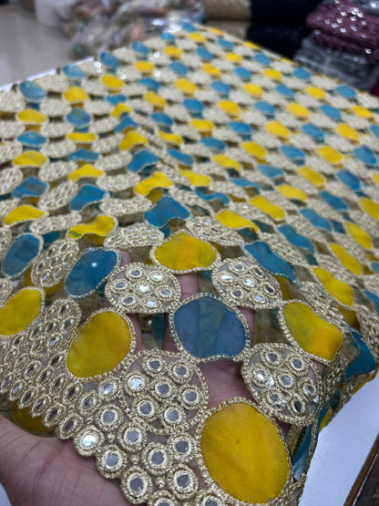 Trending mirror circle cutwork dupatta